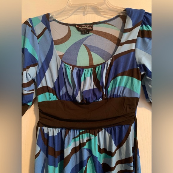 Vintage Y2K my Michelle blue and brown/black dress size small - Picture 5 of 5